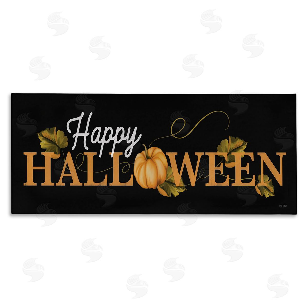 Happy Halloween on Black Canvas Wall Art, Home Decor by House Fenway
