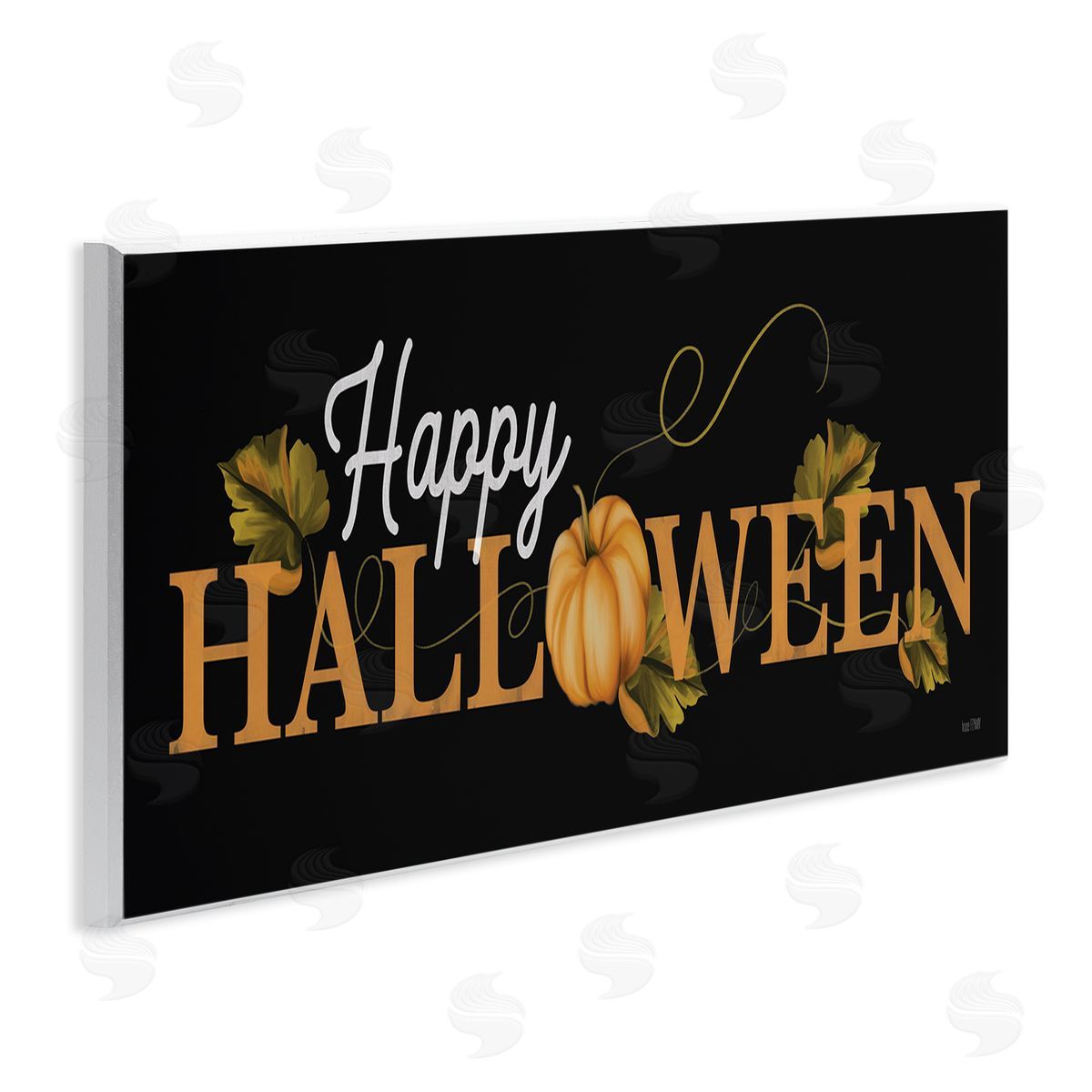 Happy Halloween on Black Wood Plaque Wall Art, Home Decor by House Fenway