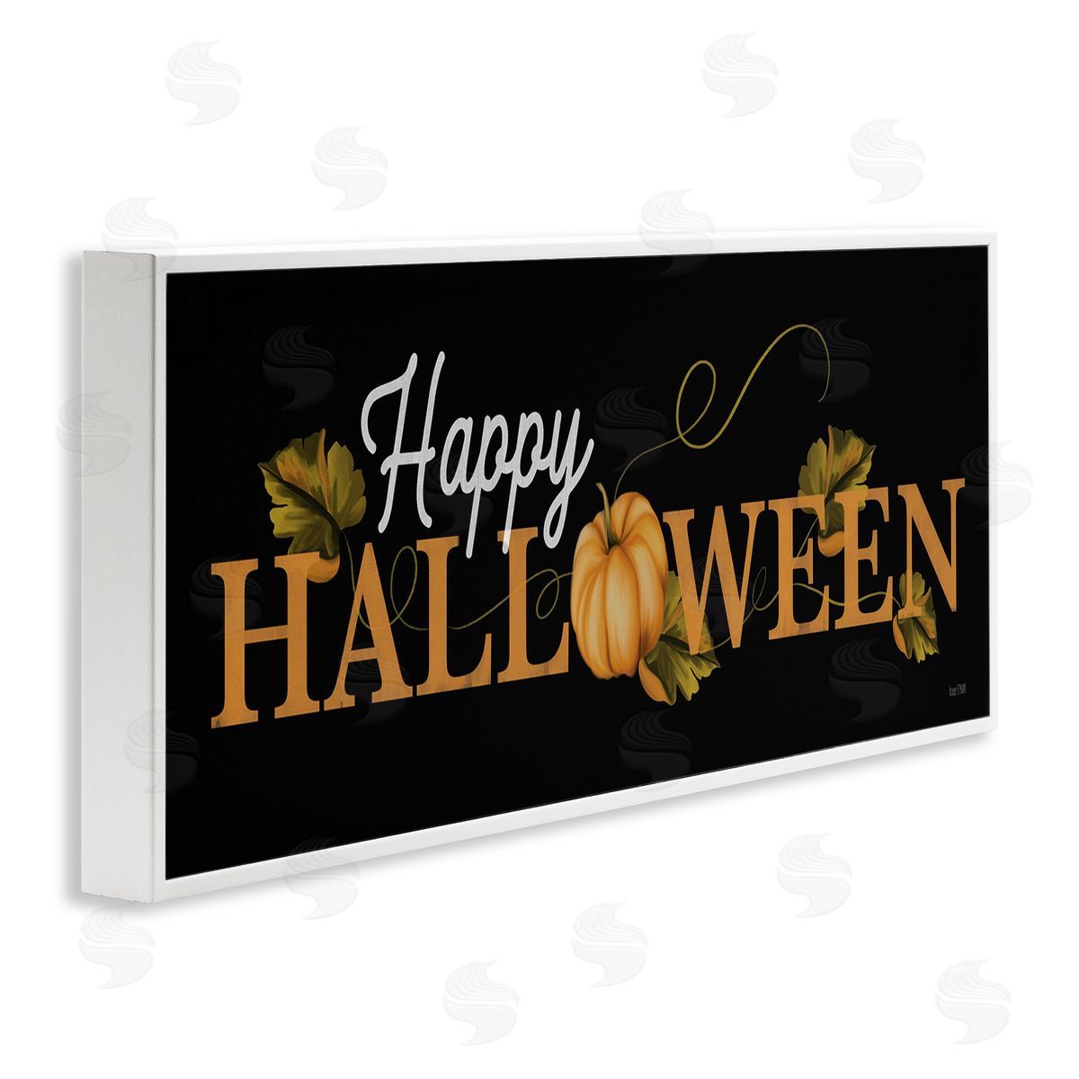 Happy Halloween on Black White Frame Print Wall Art, Home Decor by House Fenway