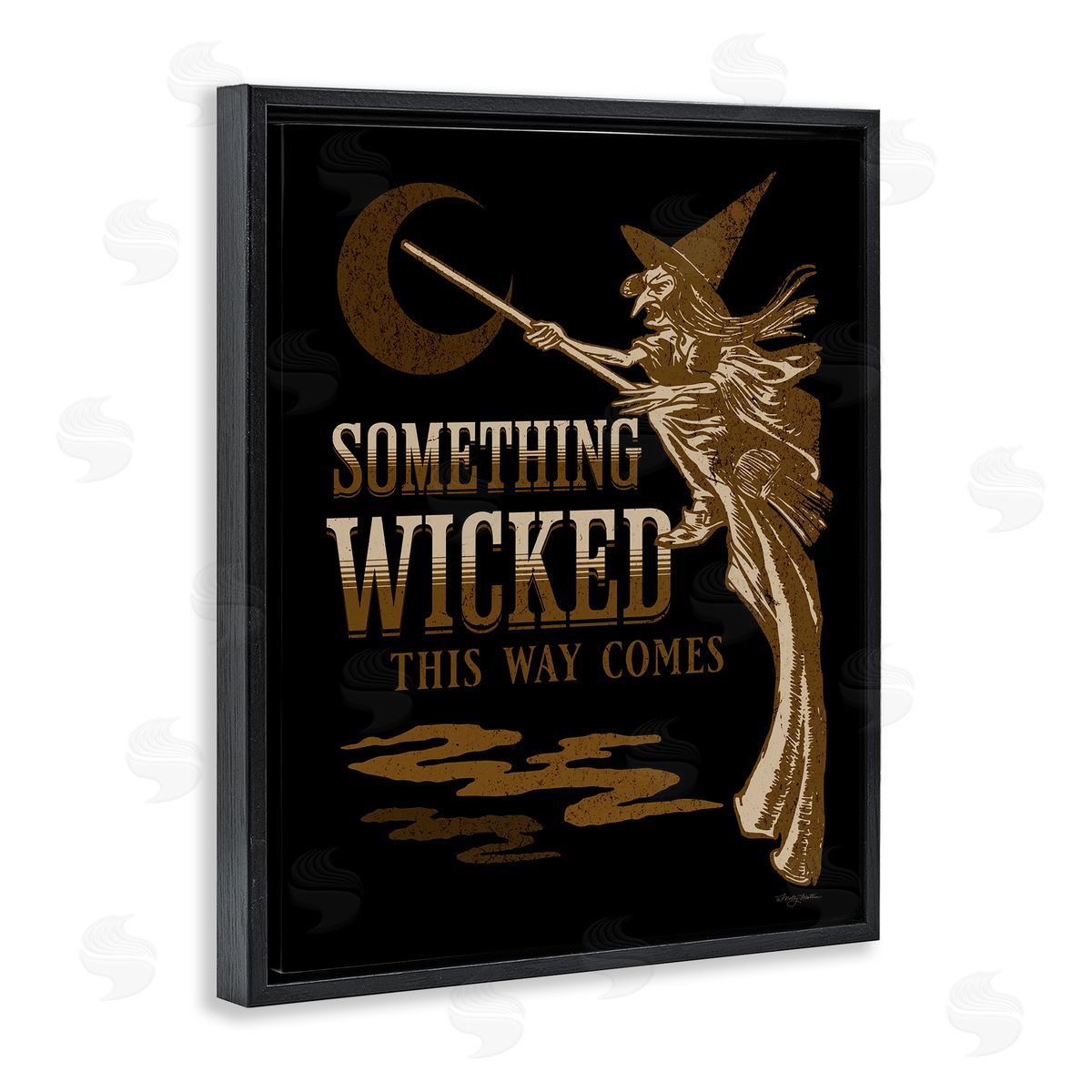 Something Wicked Witch Black Floating Frame Canvas Wall Art, Home Decor by Molly Mattin
