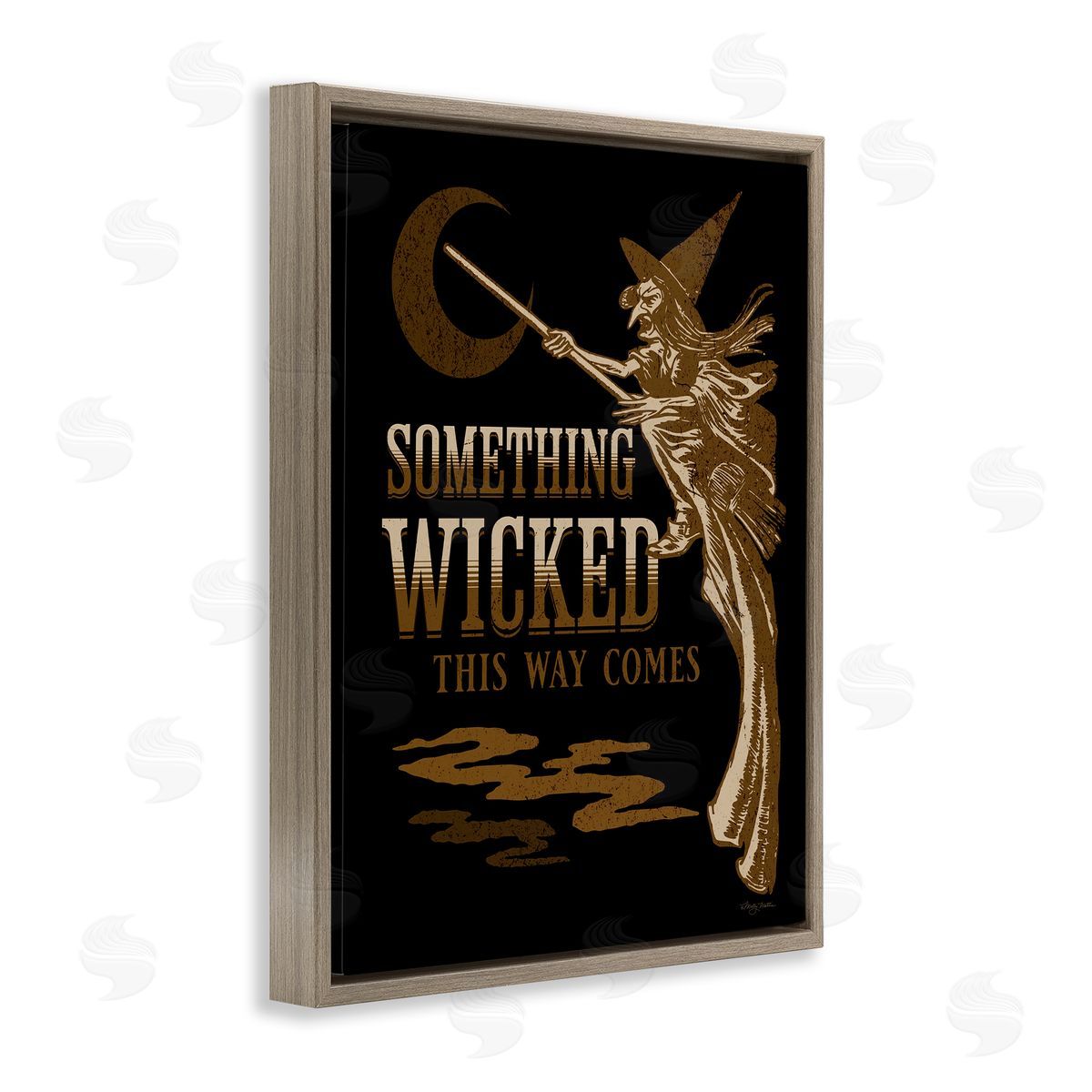 Something Wicked Witch Brown Floating Frame Canvas Wall Art, Home Decor by Molly Mattin