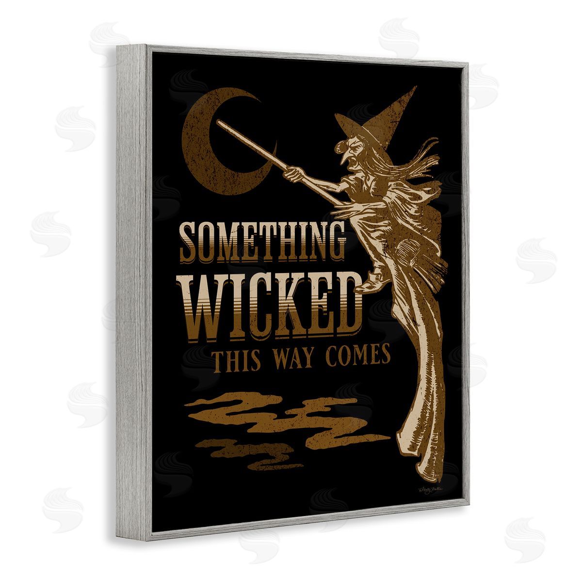 Something Wicked Witch Grey Frame Print Wall Art, Home Decor by Molly Mattin