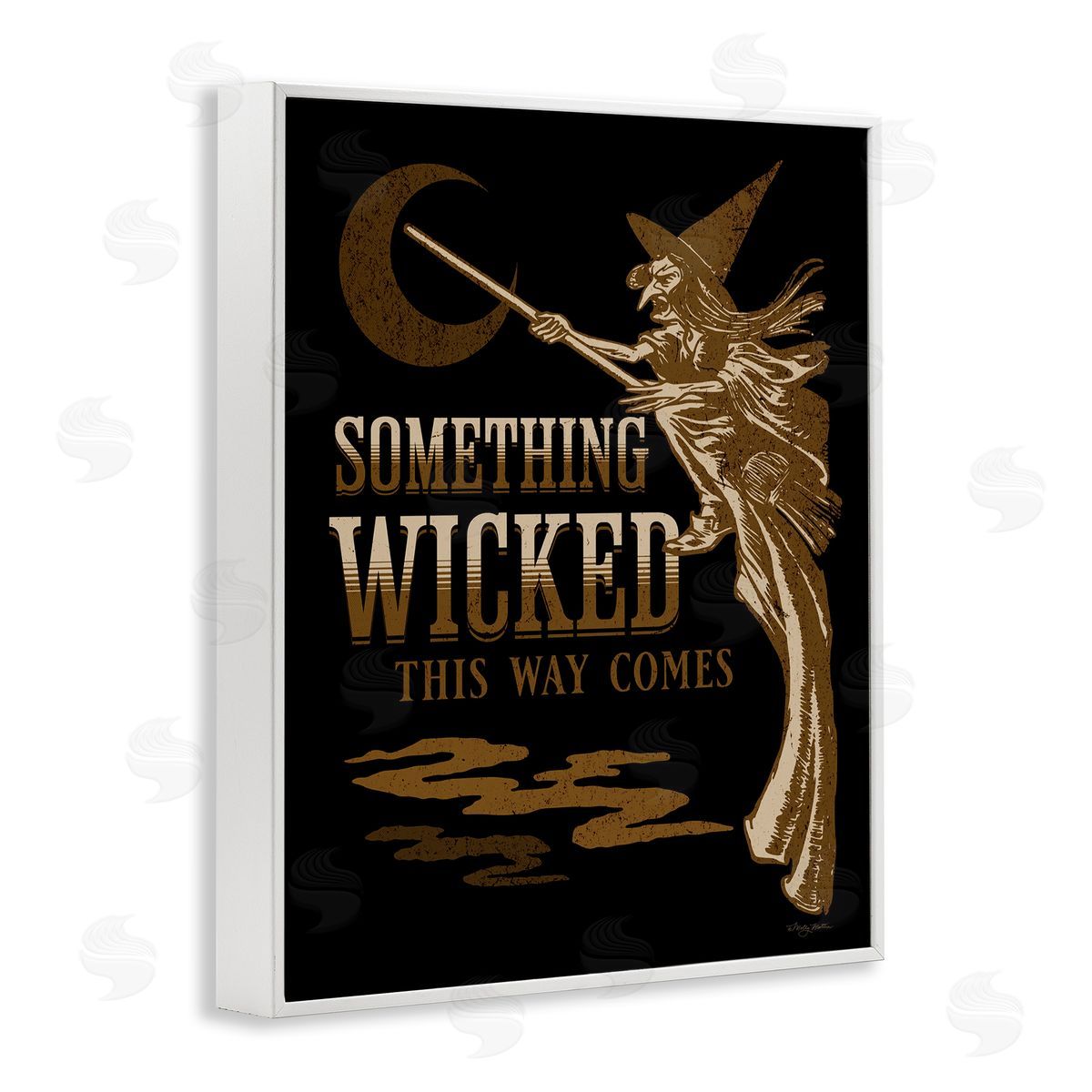 Something Wicked Witch White Frame Print Wall Art, Home Decor by Molly Mattin