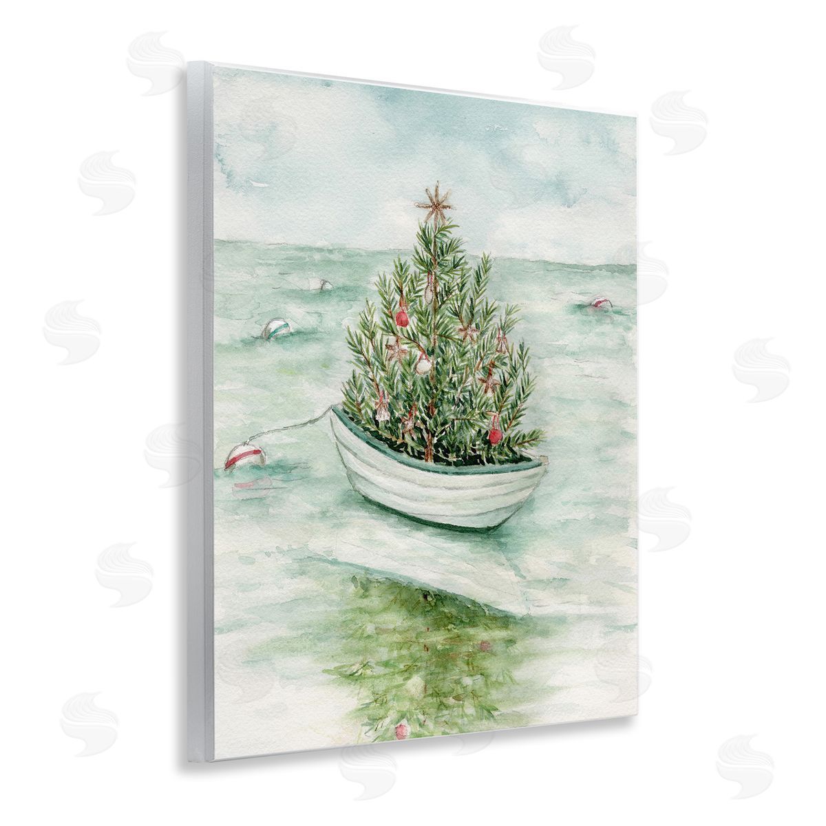 Beachy Christmas Tree Wood Plaque Wall Art, Home Decor by Melissa Hyatt