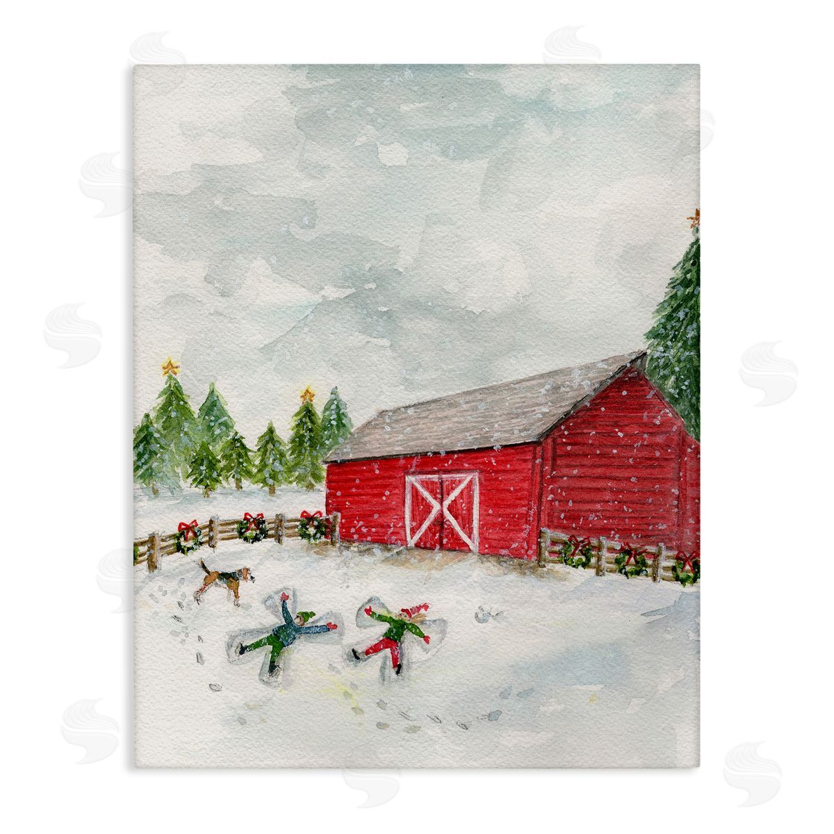New England Snow Angels Canvas Wall Art, Home Decor by Melissa Hyatt