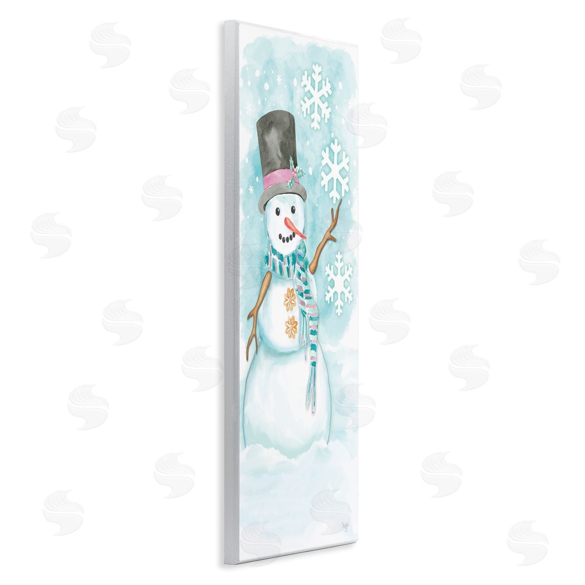 Waving Snowman Greeting Wood Plaque Wall Art, Home Decor by Mollie B.