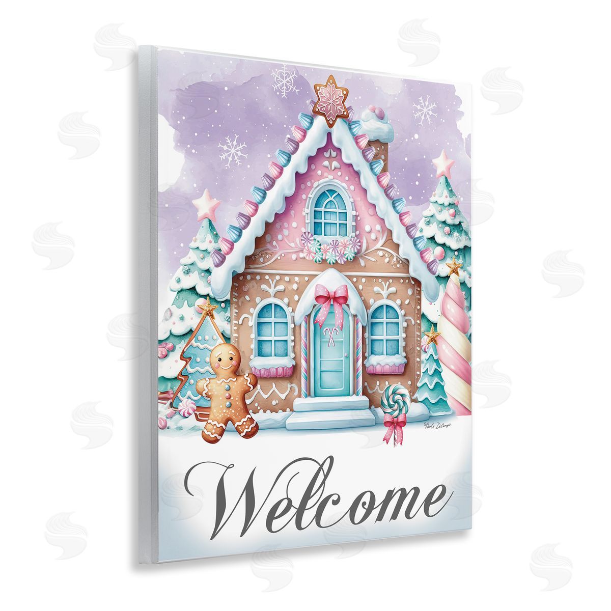 Welcome Gingerbread House Wood Plaque Wall Art, Home Decor by Nicole DeCamp