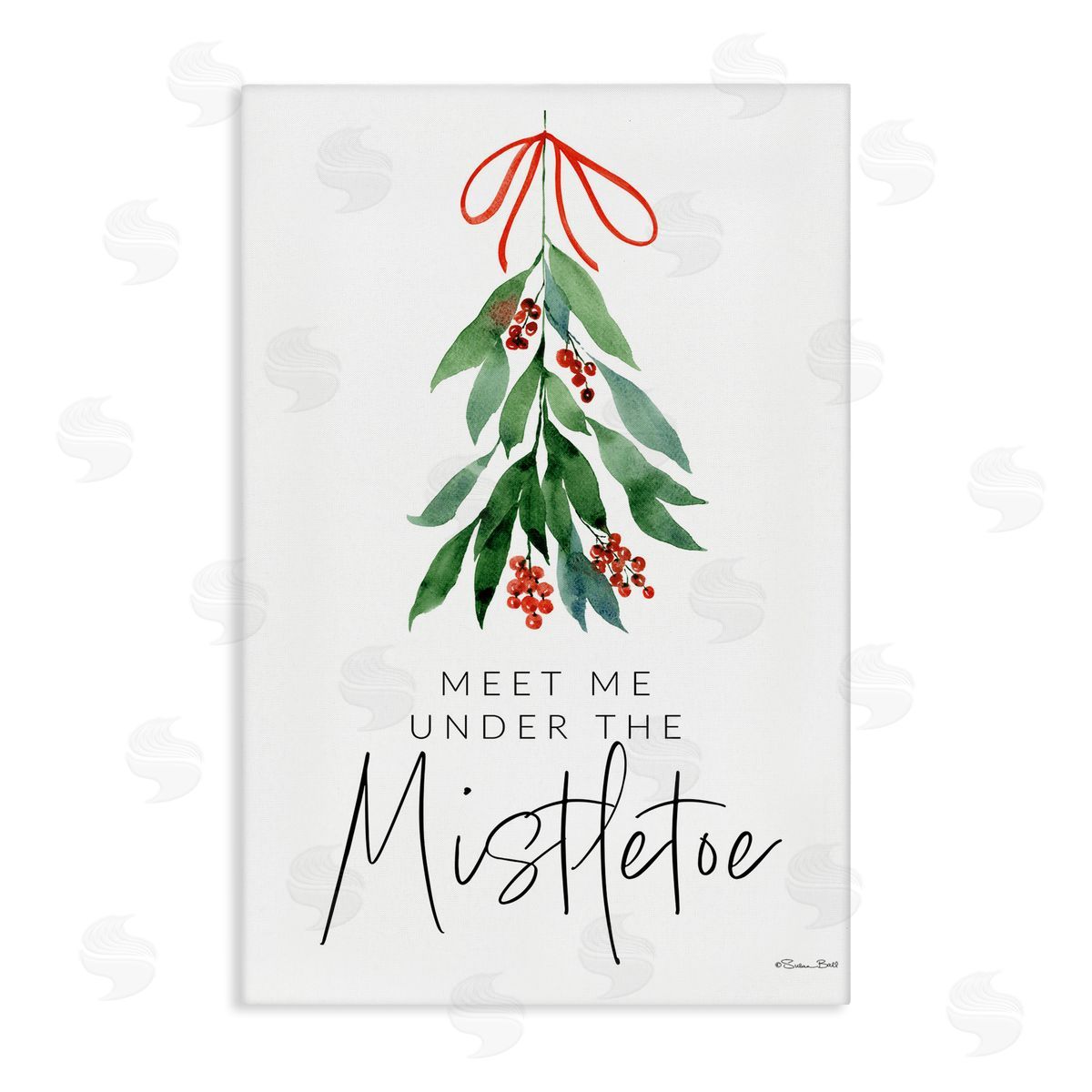 Meet Me Under Mistletoe Canvas Wall Art, Home Decor by Susan Ball