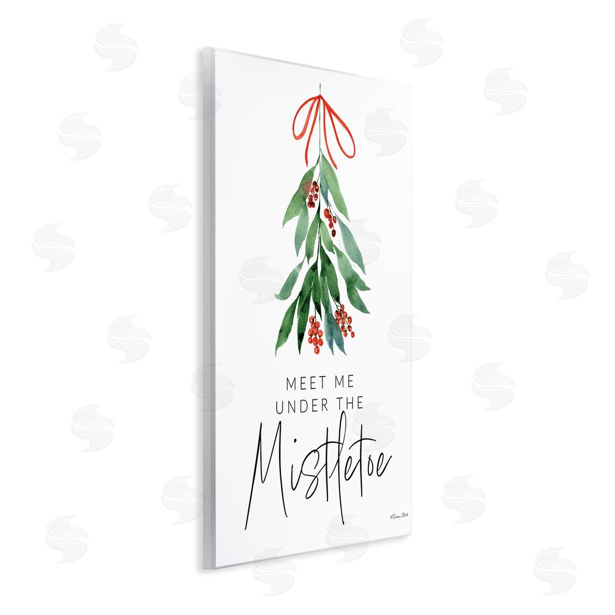 Meet Me Under Mistletoe Wood Plaque Wall Art, Home Decor by Susan Ball
