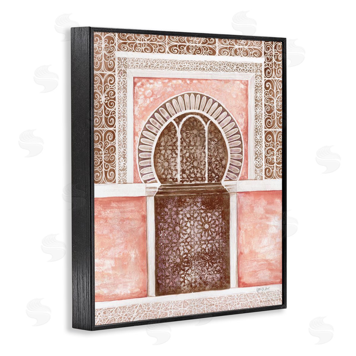 Moroccan Tiled Alcove Black Frame Print Wall Art, Home Decor by Yvette St. Amant