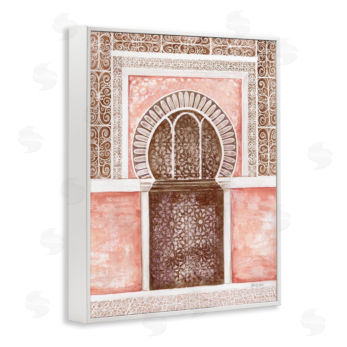 Moroccan Tiled Alcove White Frame Print Wall Art, Home Decor by Yvette St. Amant