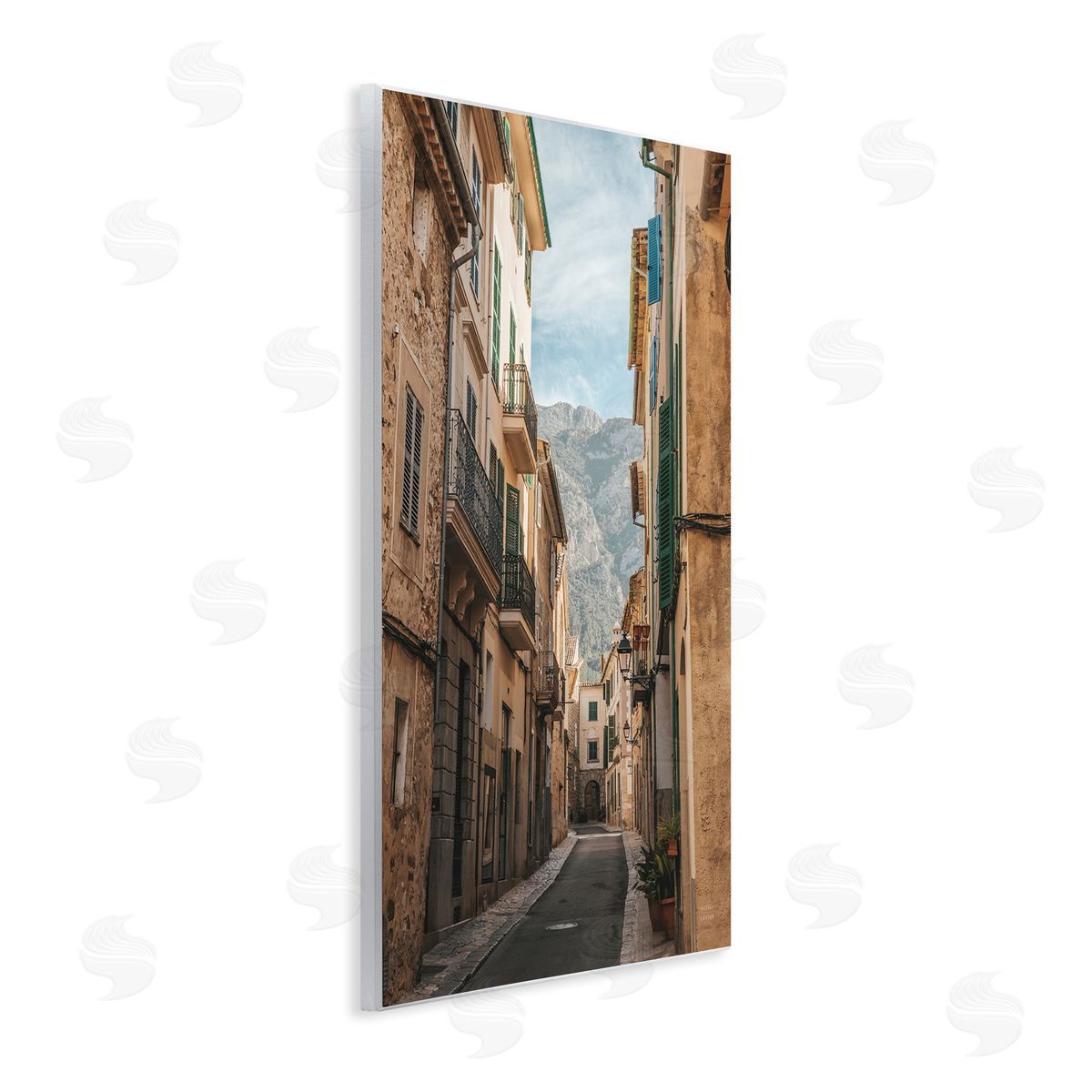Spanish Town Street Wood Plaque Wall Art, Home Decor by Nathan Larson