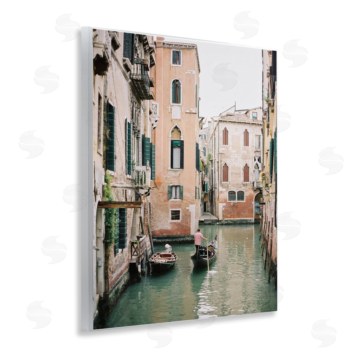 Canal Gondolas Scene Wood Plaque Wall Art, Home Decor by Justine Milton