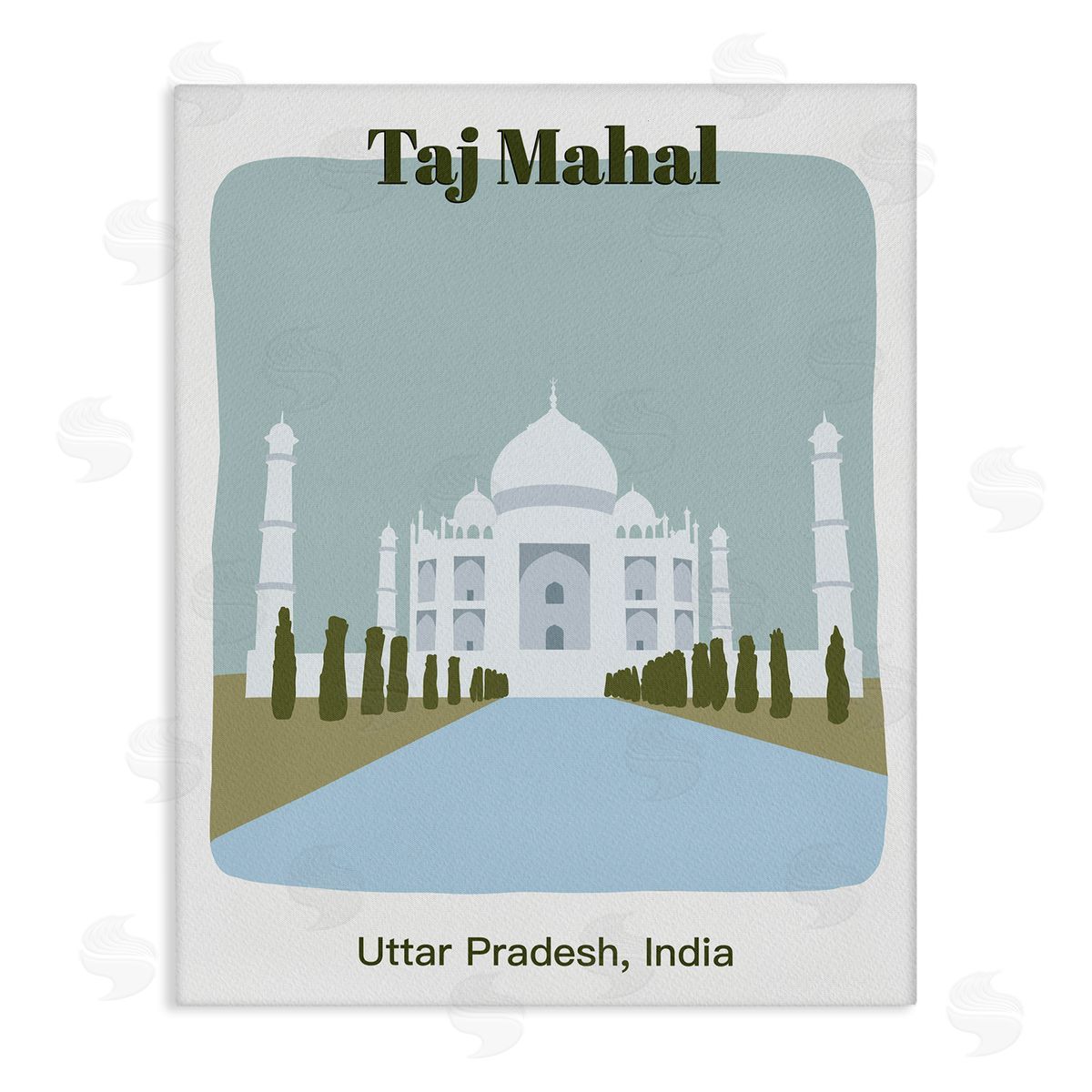 Taj Mahal Architecture Canvas Wall Art, Home Decor by Regina Moore