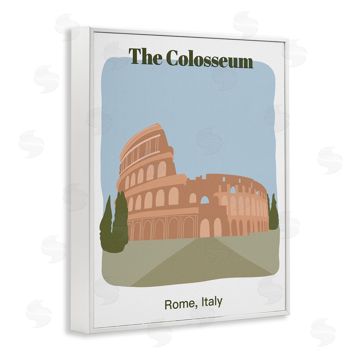 The Colosseum Architecture White Frame Print Wall Art, Home Decor by Regina Moore
