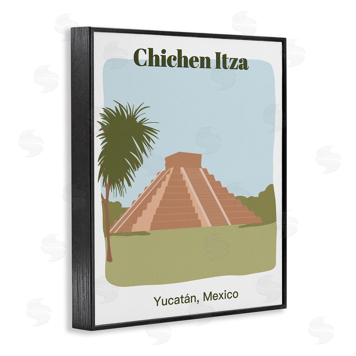 Chichen Itza Architecture Black Frame Print Wall Art, Home Decor by Regina Moore