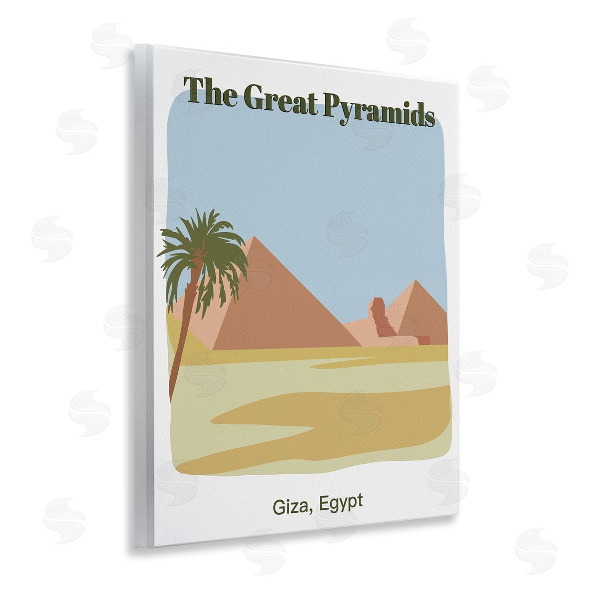 Great Pyramids Architecture Wood Plaque Wall Art, Home Decor by Regina Moore