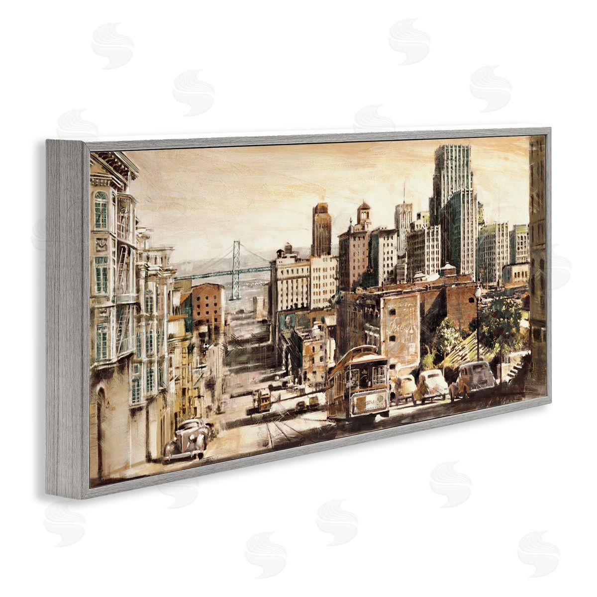 Industrial City Scene Grey Frame Print Wall Art, Home Decor by Matthew Daniels