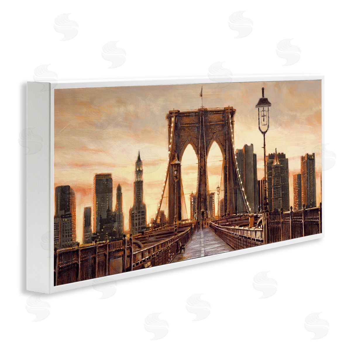 City Bridge View White Frame Print Wall Art, Home Decor by Matthew Daniels