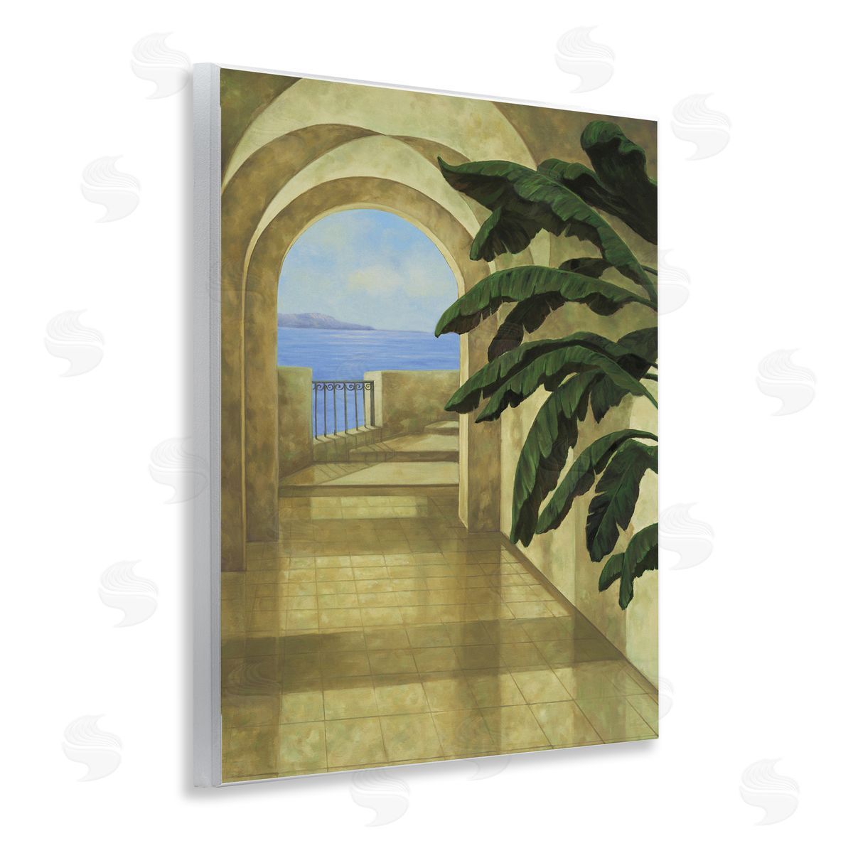 Coastal Villa Palm Wood Plaque Wall Art, Home Decor by Samuel Blanco