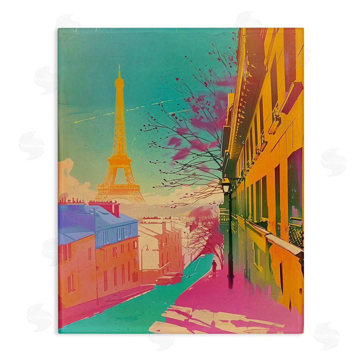 Abstract Paris Tower Canvas Wall Art, Home Decor by Sasha