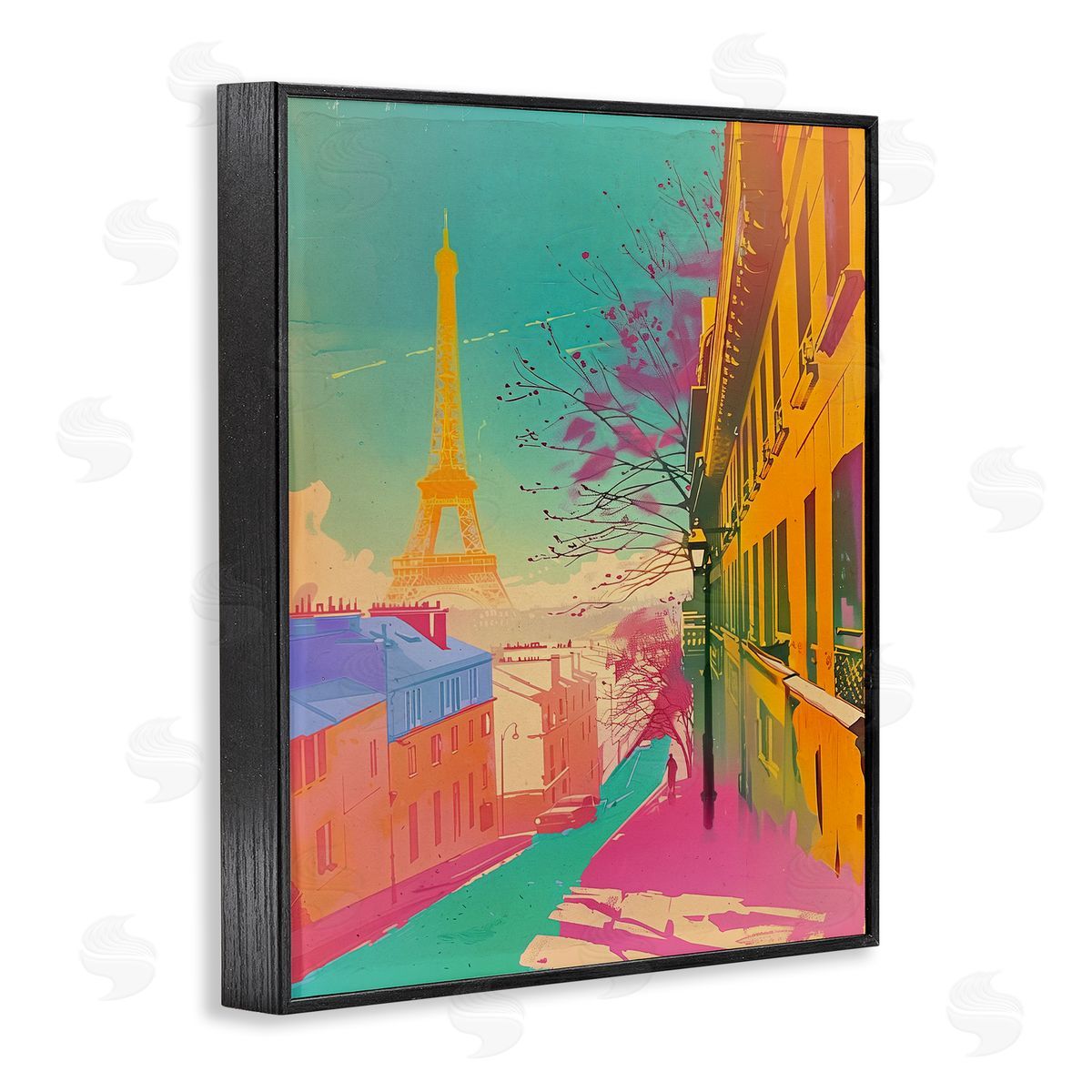 Abstract Paris Tower Black Frame Print Wall Art, Home Decor by Sasha