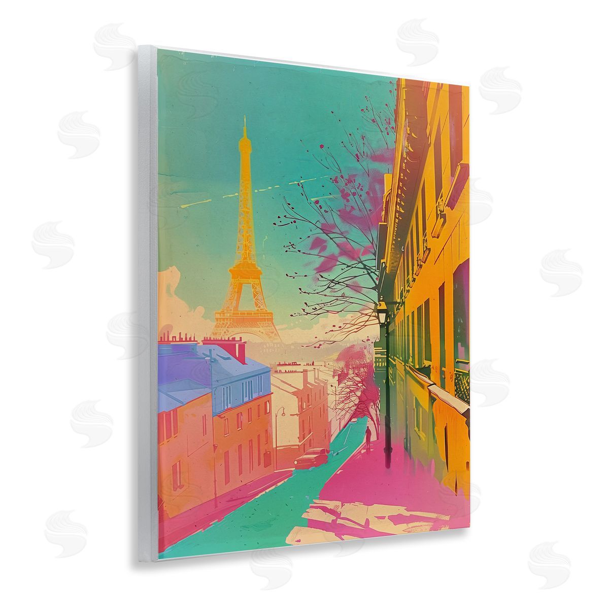 Abstract Paris Tower Wood Plaque Wall Art, Home Decor by Sasha