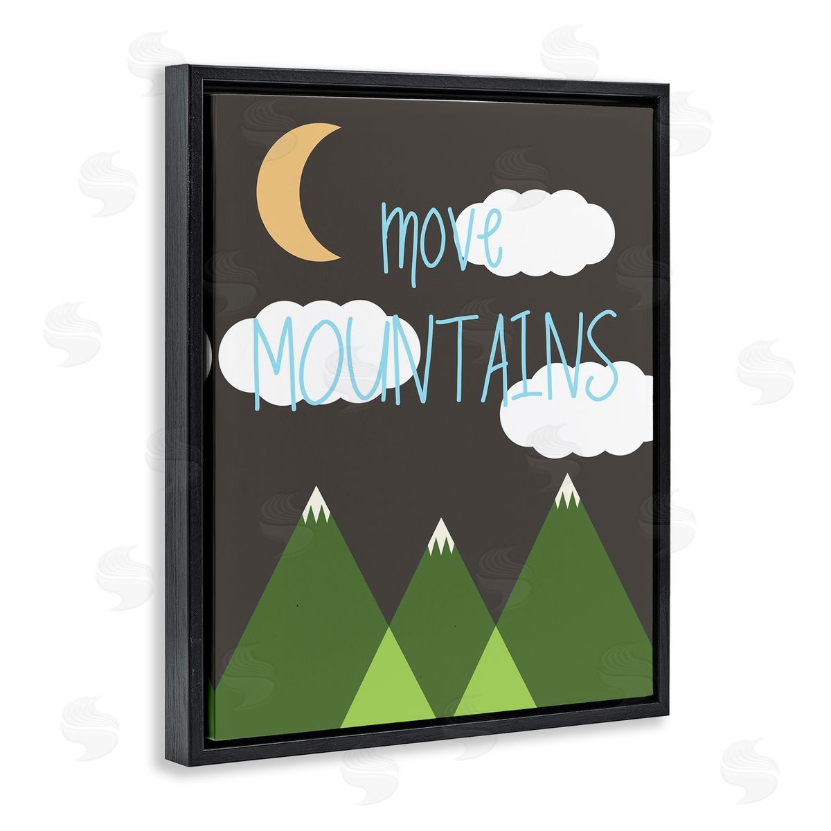 Inspiring Move Mountains Black Floating Frame Canvas Wall Art, Home Decor by Sd Graphics Studio