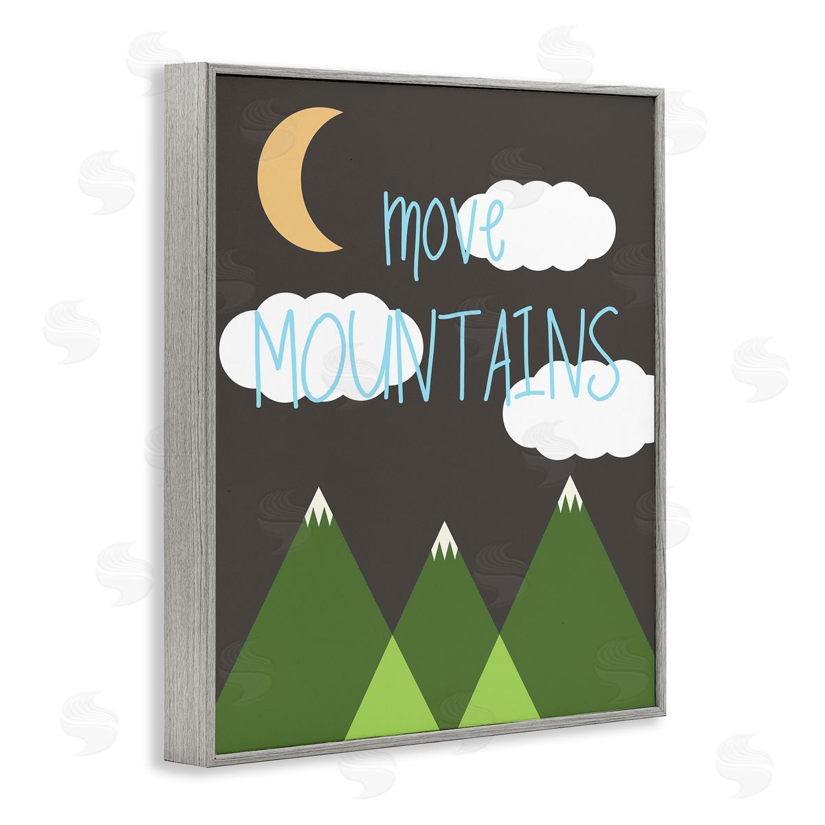 Inspiring Move Mountains Grey Frame Print Wall Art, Home Decor by Sd Graphics Studio