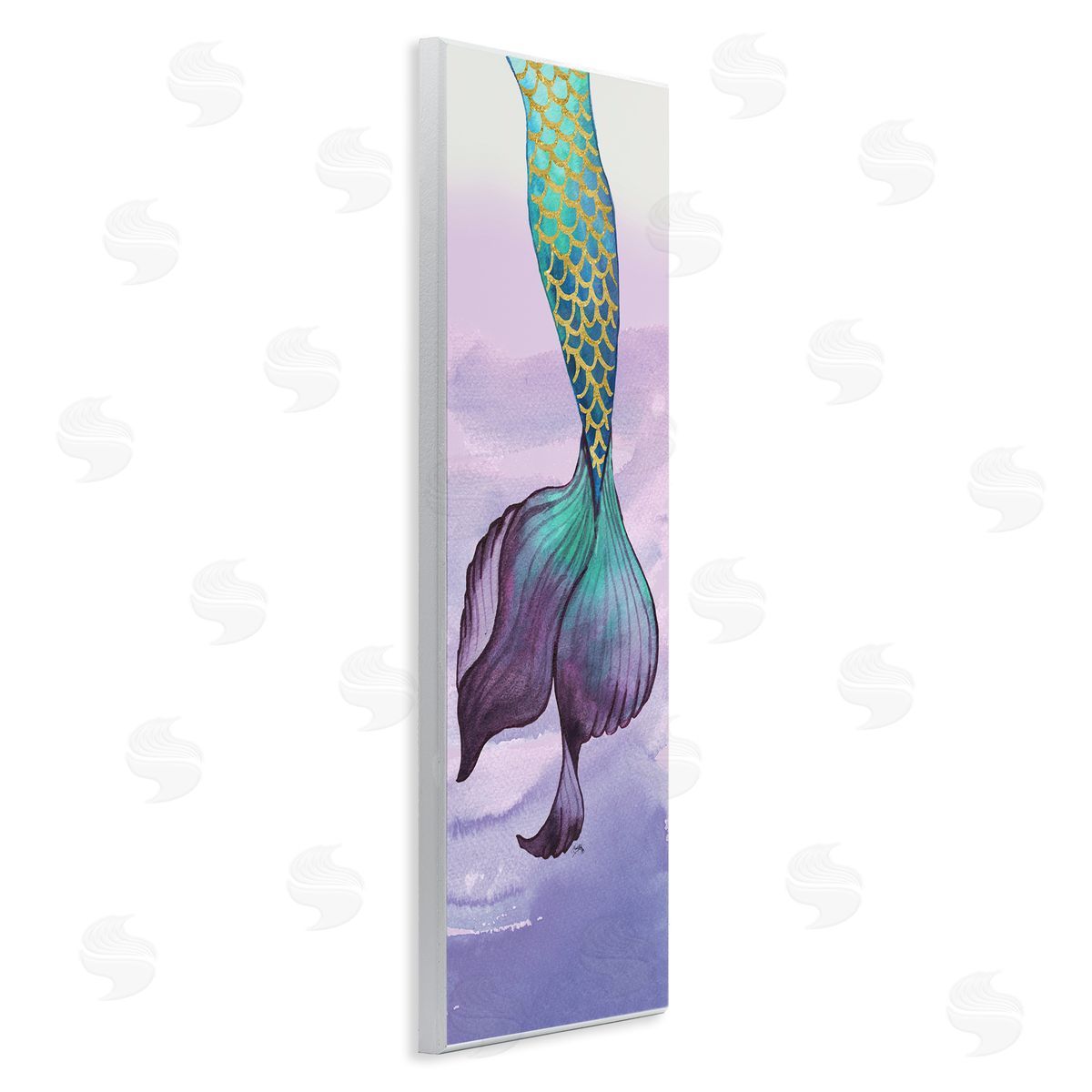 Glam Accent Mermaid Tail Wood Plaque Wall Art, Home Decor by Elizabeth Medley