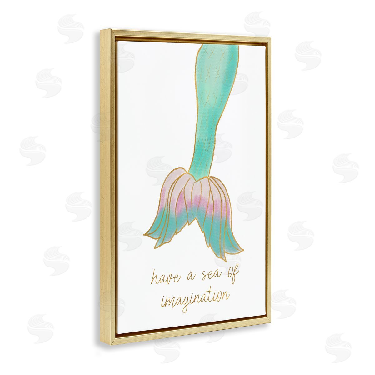 Sea Of Imagination Gold Floating Frame Canvas Wall Art, Home Decor by Kali Wilson
