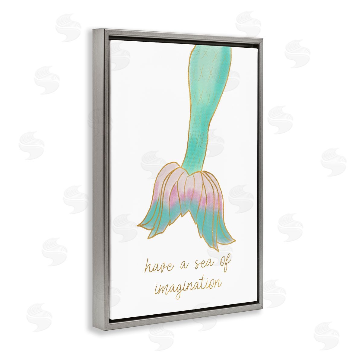Sea Of Imagination Grey Floating Frame Canvas Wall Art, Home Decor by Kali Wilson