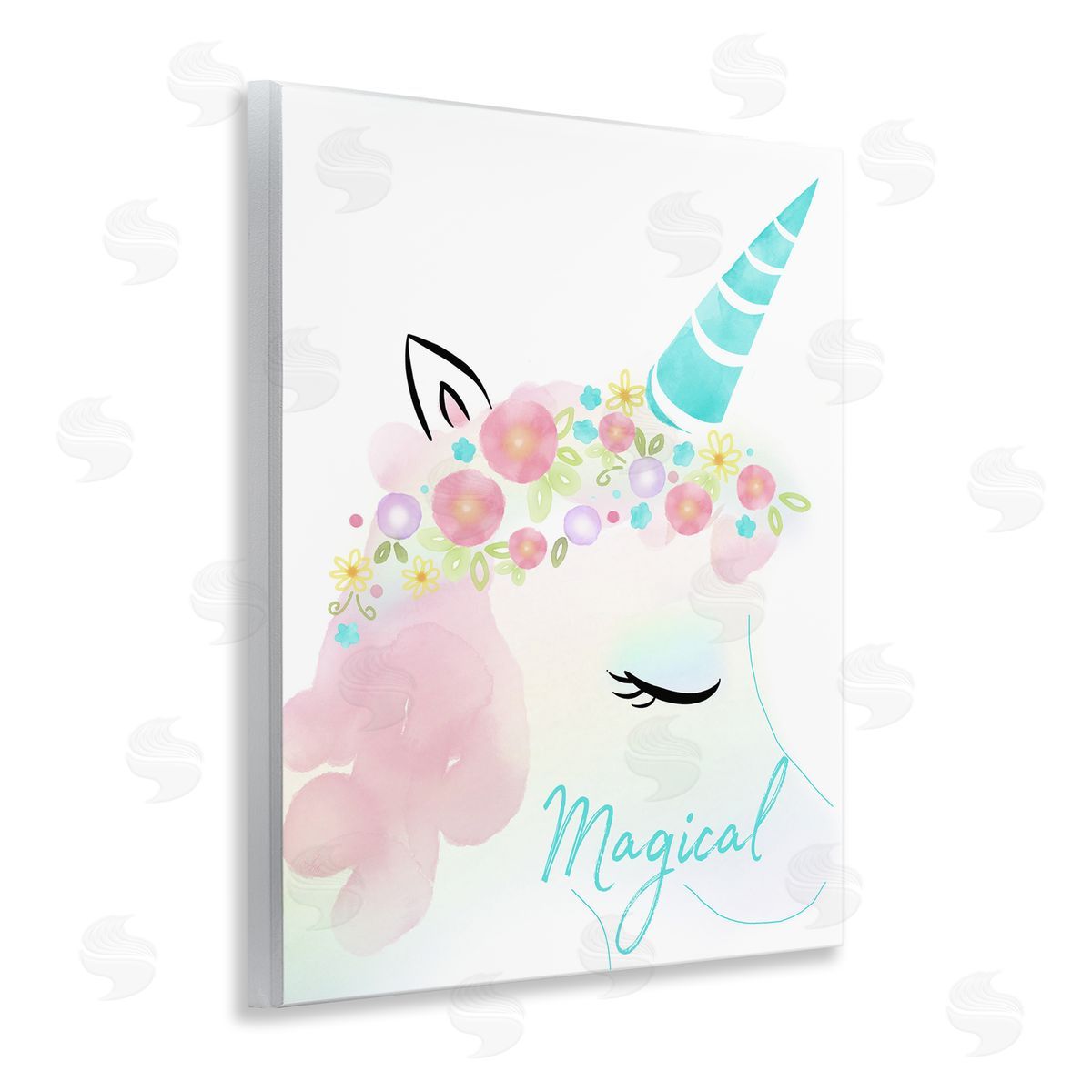 Magical Floral Unicorn Wood Plaque Wall Art, Home Decor by Andi Metz