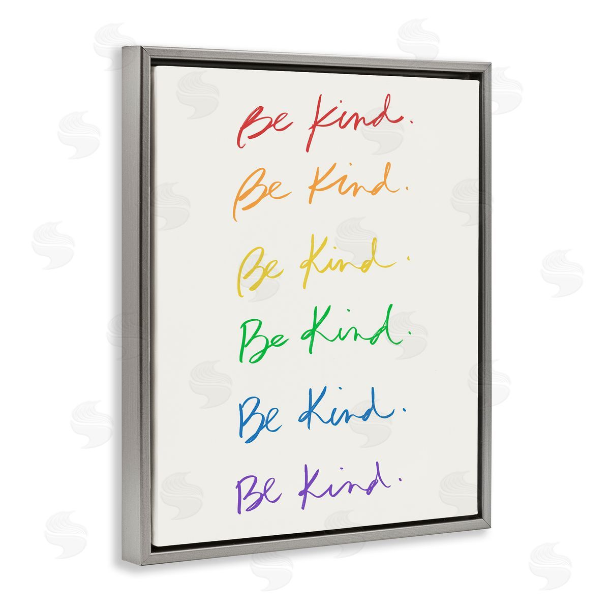 Rainbow Be Kind Grey Floating Frame Canvas Wall Art, Home Decor by Sd Graphics Studio