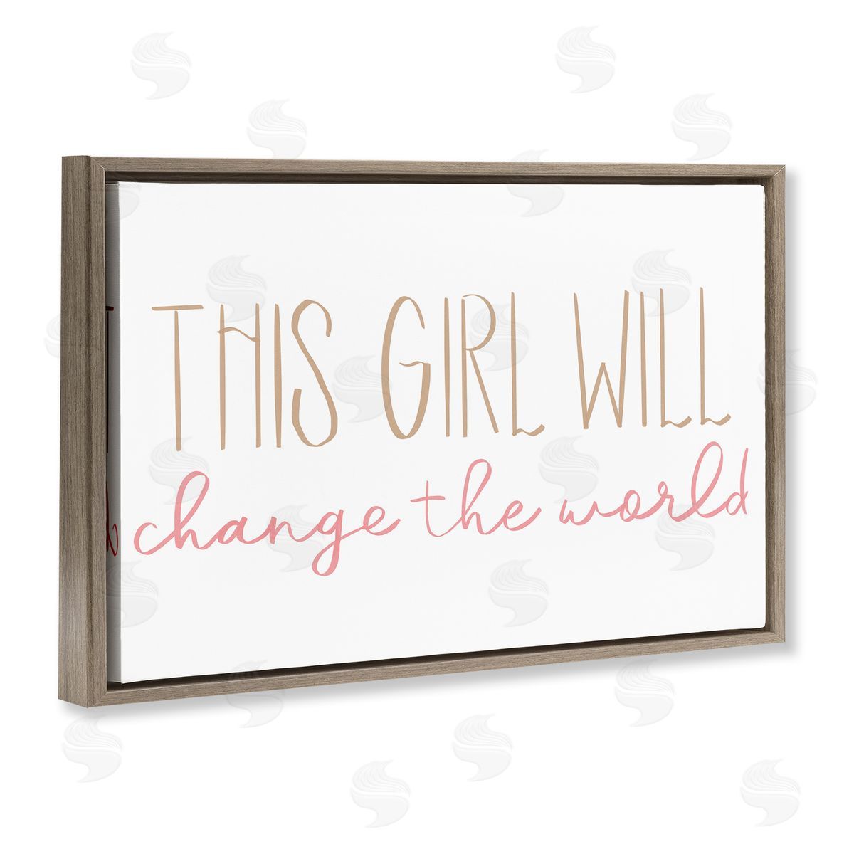 Change The World Brown Floating Frame Canvas Wall Art, Home Decor by Sd Graphics Studio