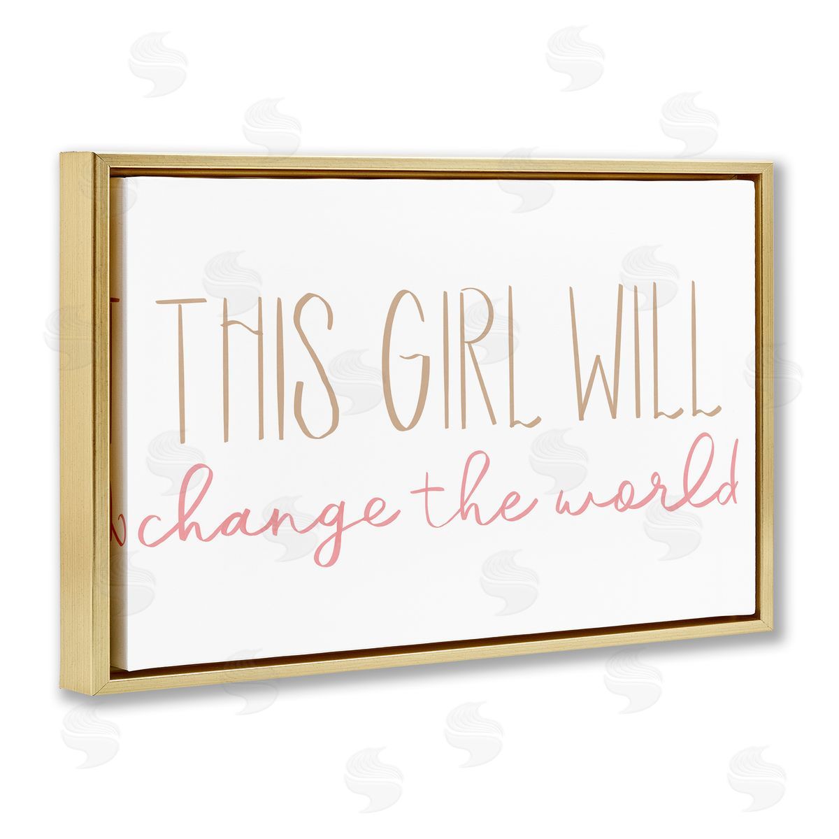 Change The World Gold Floating Frame Canvas Wall Art, Home Decor by Sd Graphics Studio