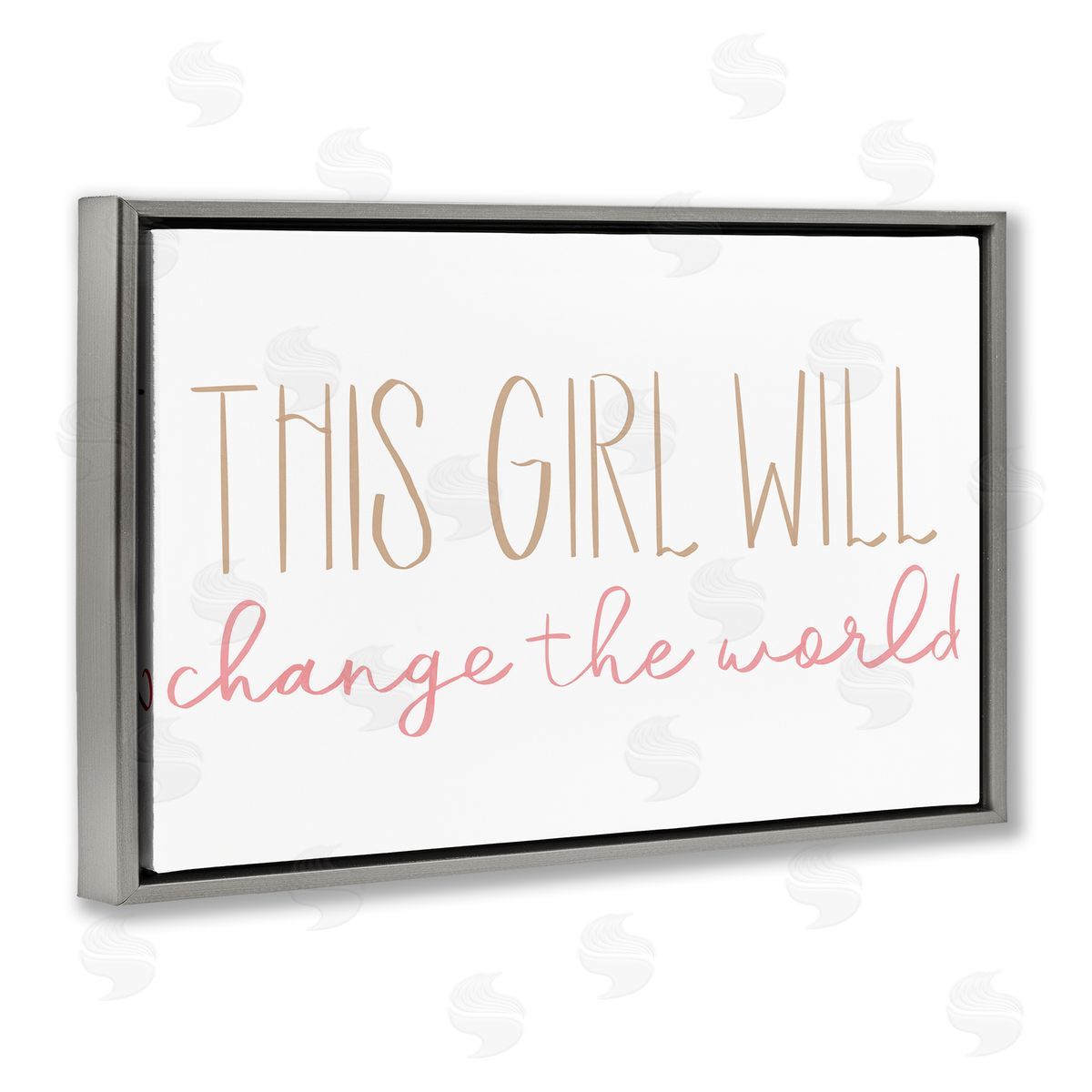 Change The World Grey Floating Frame Canvas Wall Art, Home Decor by Sd Graphics Studio