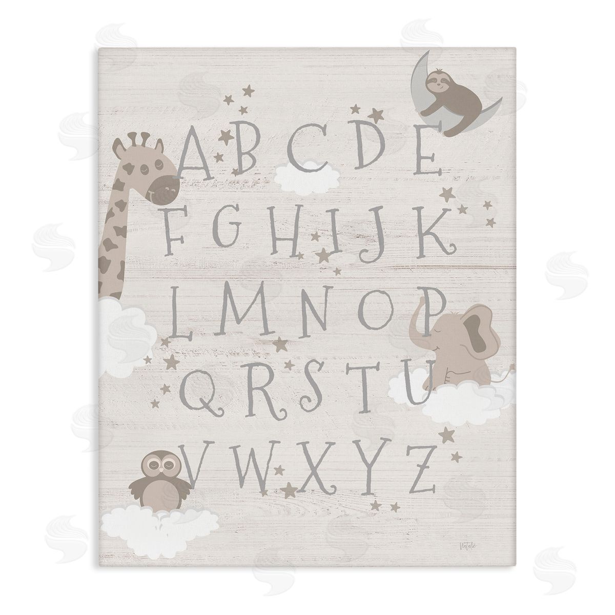 Neutral Beige Alphabet Canvas Wall Art, Home Decor by Natalie Carpentieri
