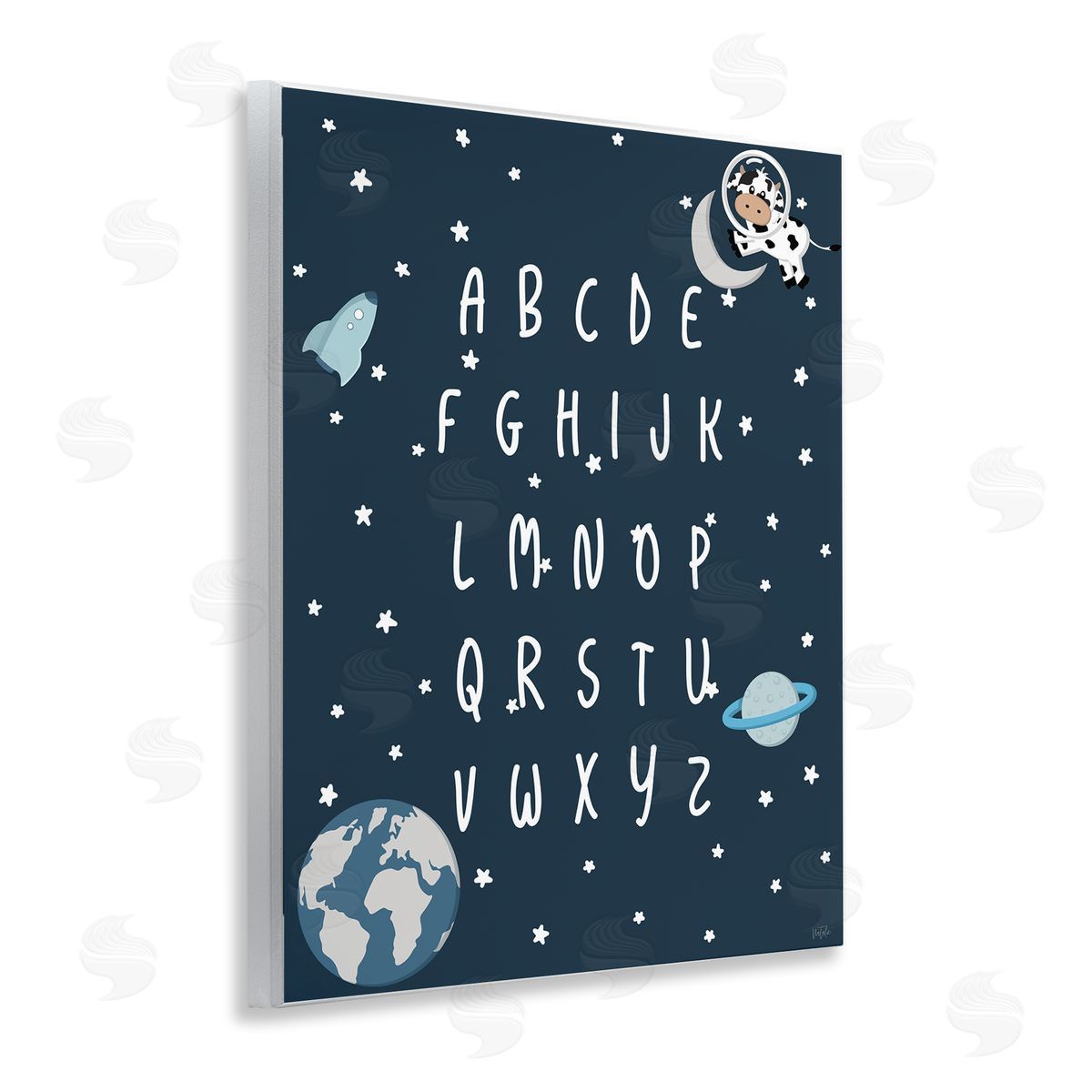 Outer Space Alphabet Wood Plaque Wall Art, Home Decor by Natalie Carpentieri