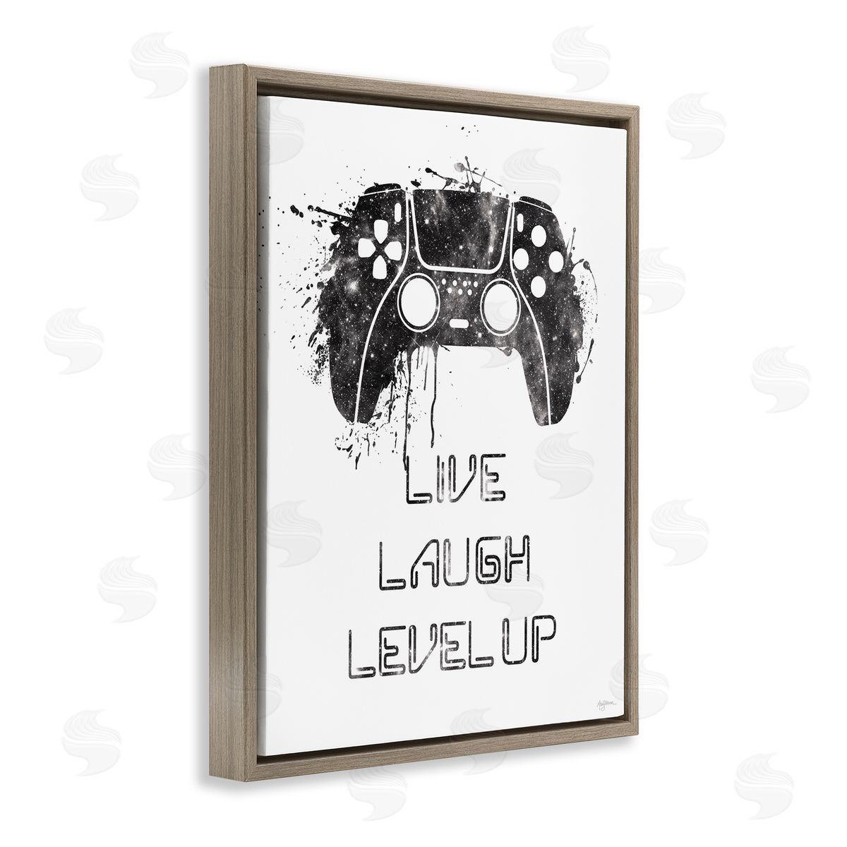 Live Laugh Level Up Brown Floating Frame Canvas Wall Art, Home Decor by Mary Urban