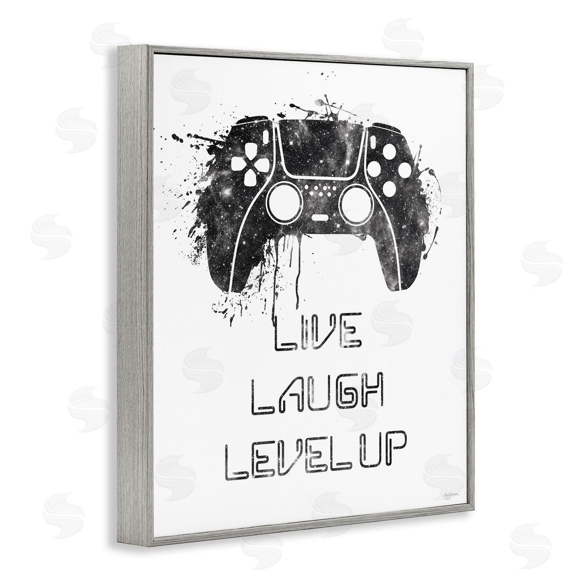 Live Laugh Level Up Grey Frame Print Wall Art, Home Decor by Mary Urban