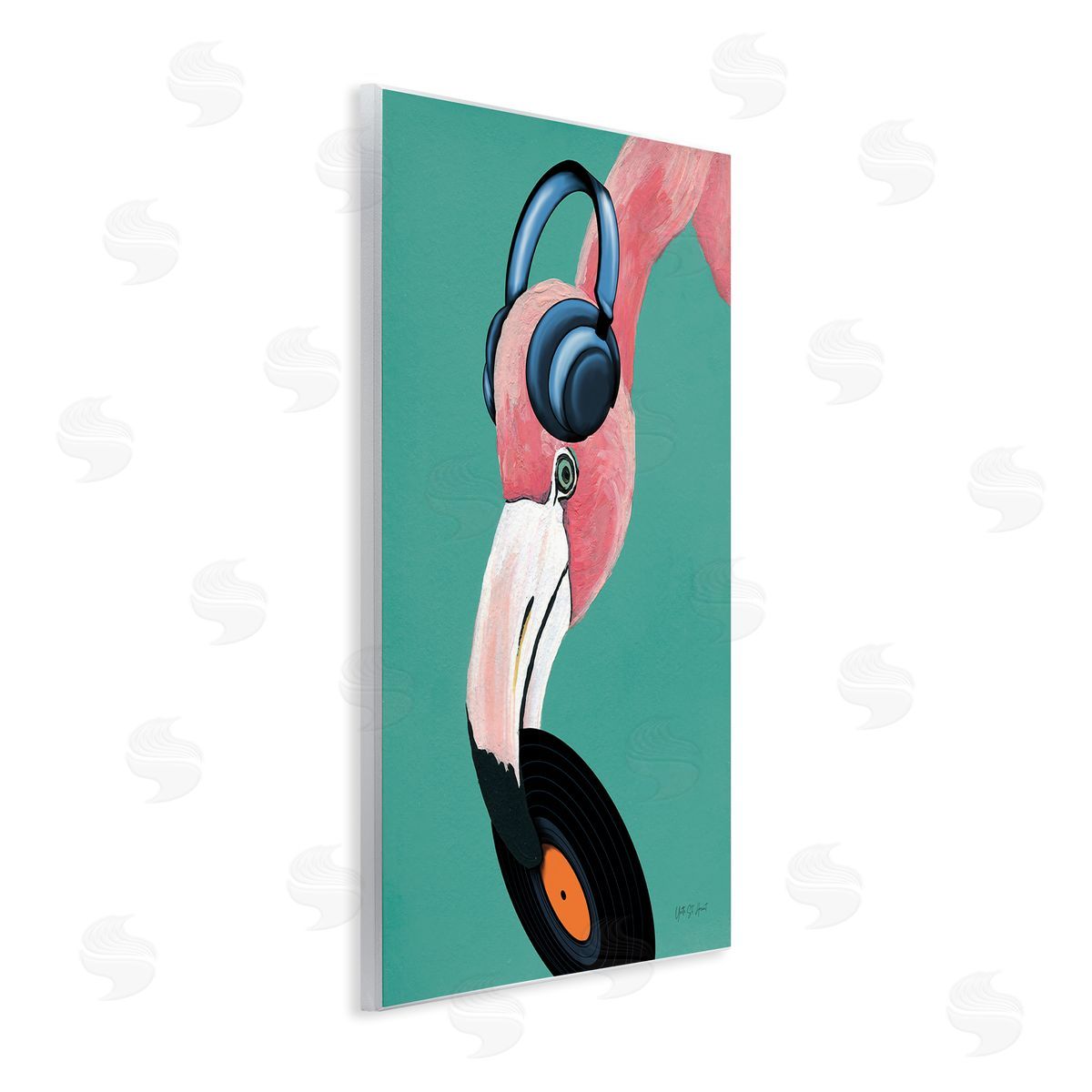 Fun Musical Flamingo Wood Plaque Wall Art, Home Decor by Yvette St. Amant