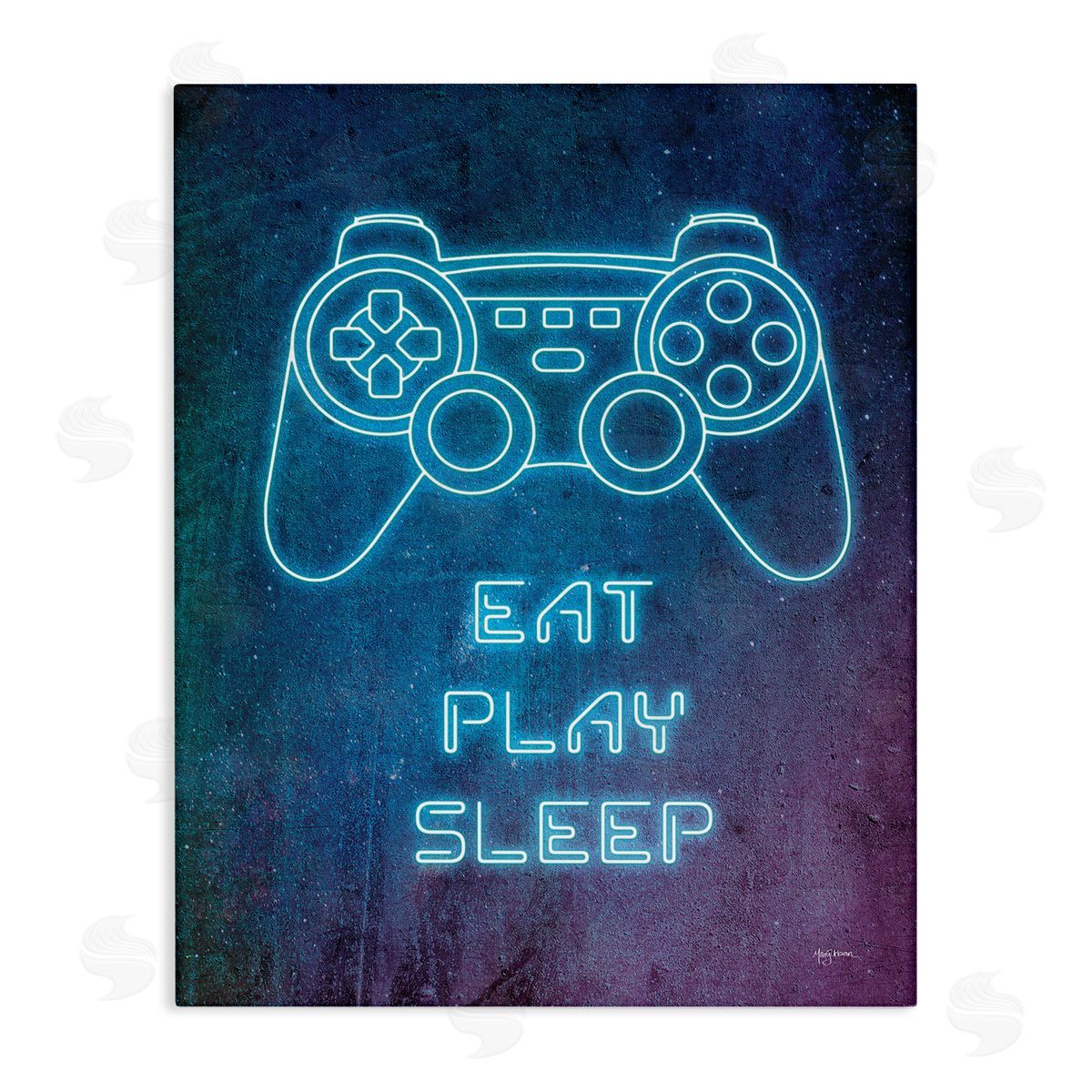 Eat Play Sleep Neon Canvas Wall Art, Home Decor by Mary Urban