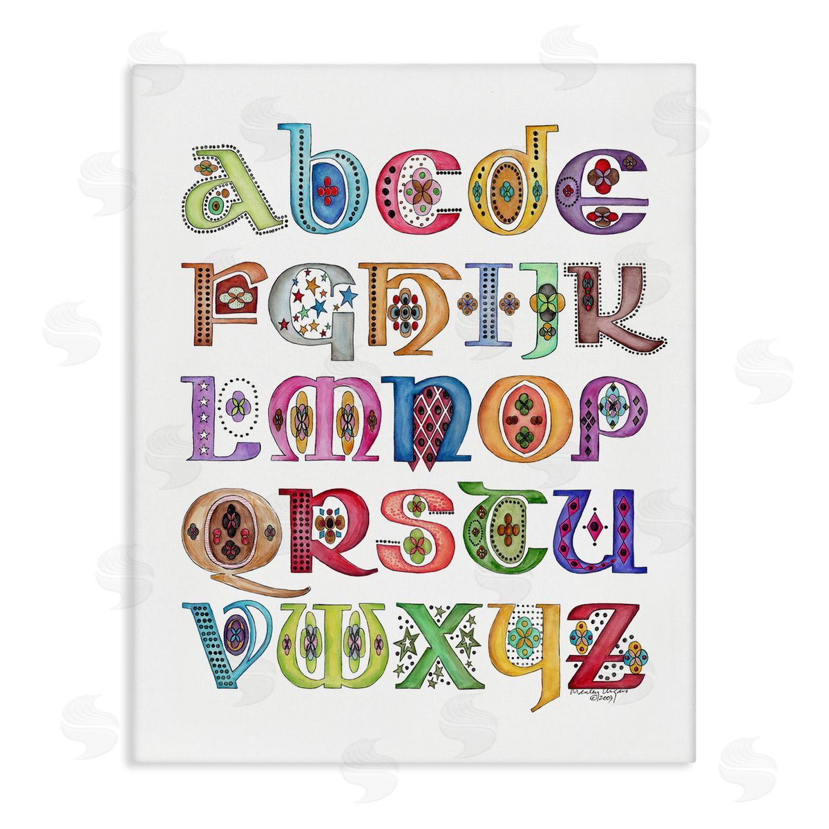 Boho Whimsical Alphabet Canvas Wall Art, Home Decor by Marley Ungaro