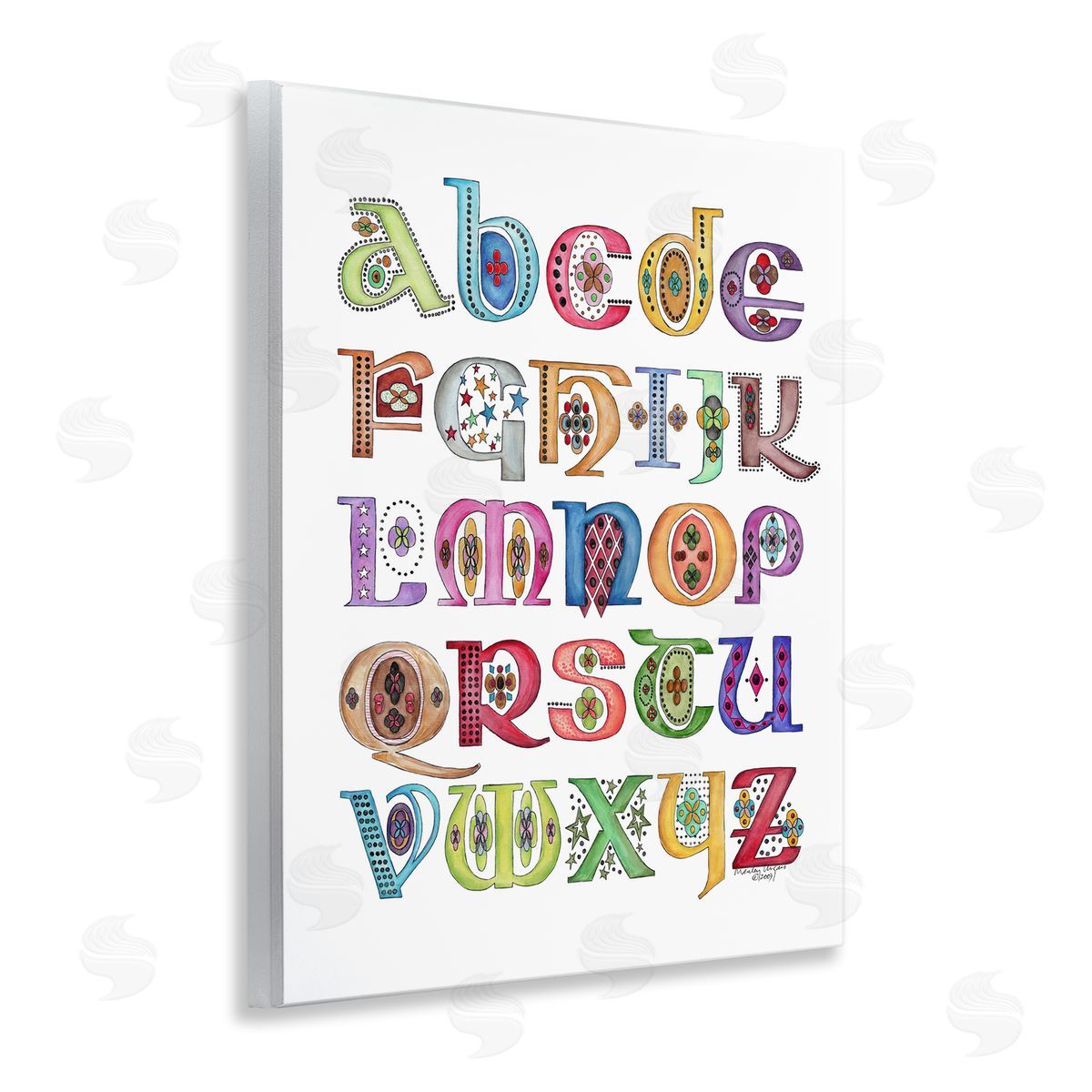 Boho Whimsical Alphabet Wood Plaque Wall Art, Home Decor by Marley Ungaro