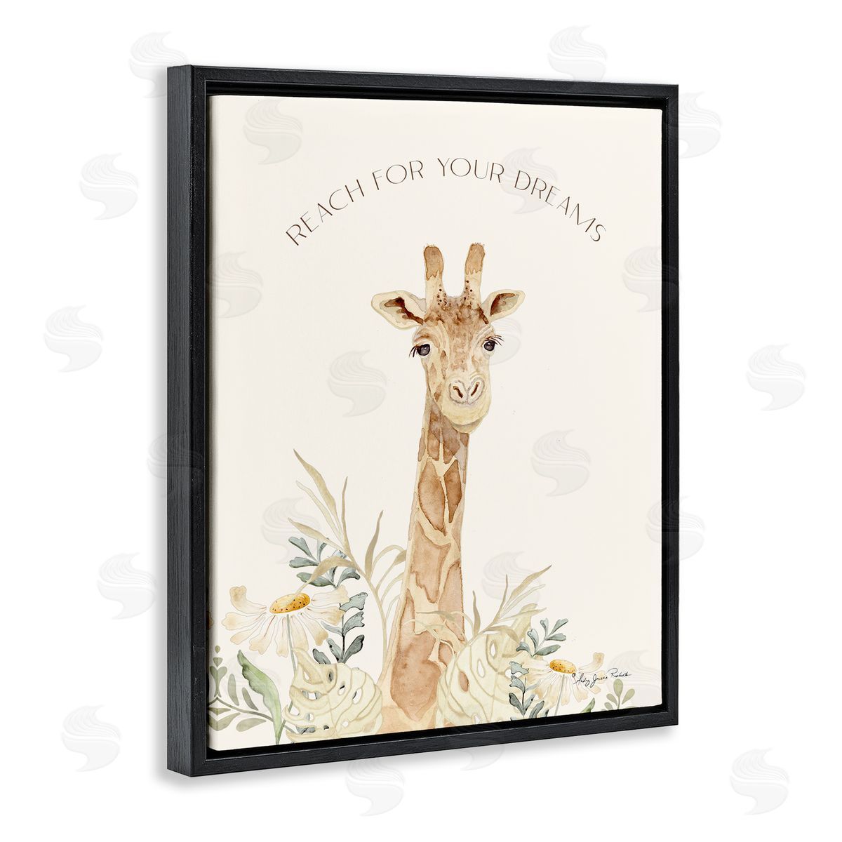 Reach For Your Dreams Black Floating Frame Canvas Wall Art, Home Decor by Audrey Jeanne Roberts