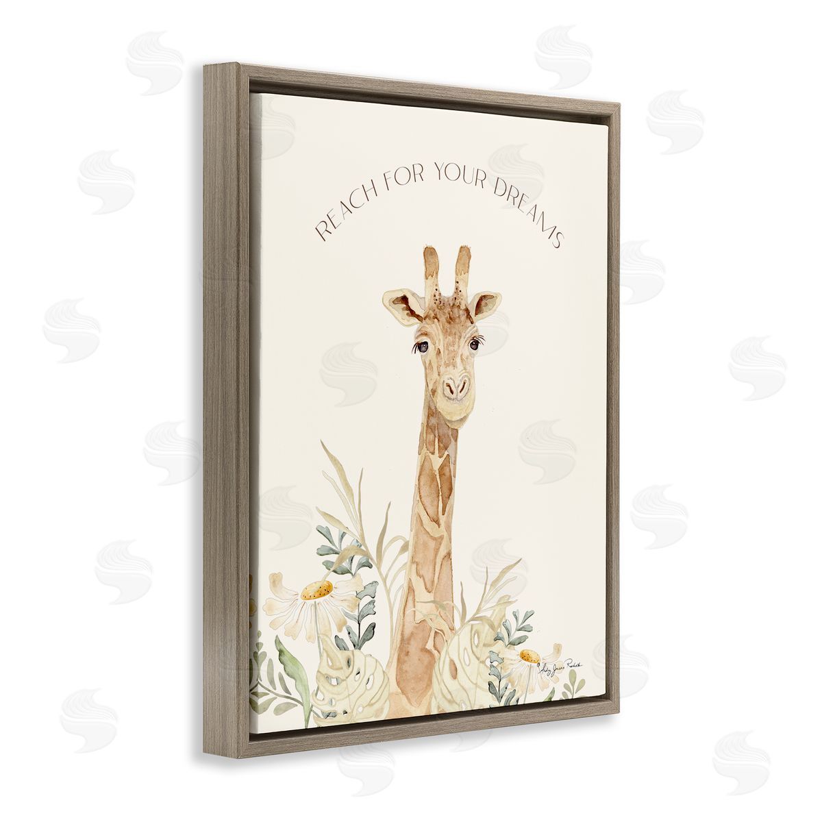 Reach For Your Dreams Brown Floating Frame Canvas Wall Art, Home Decor by Audrey Jeanne Roberts