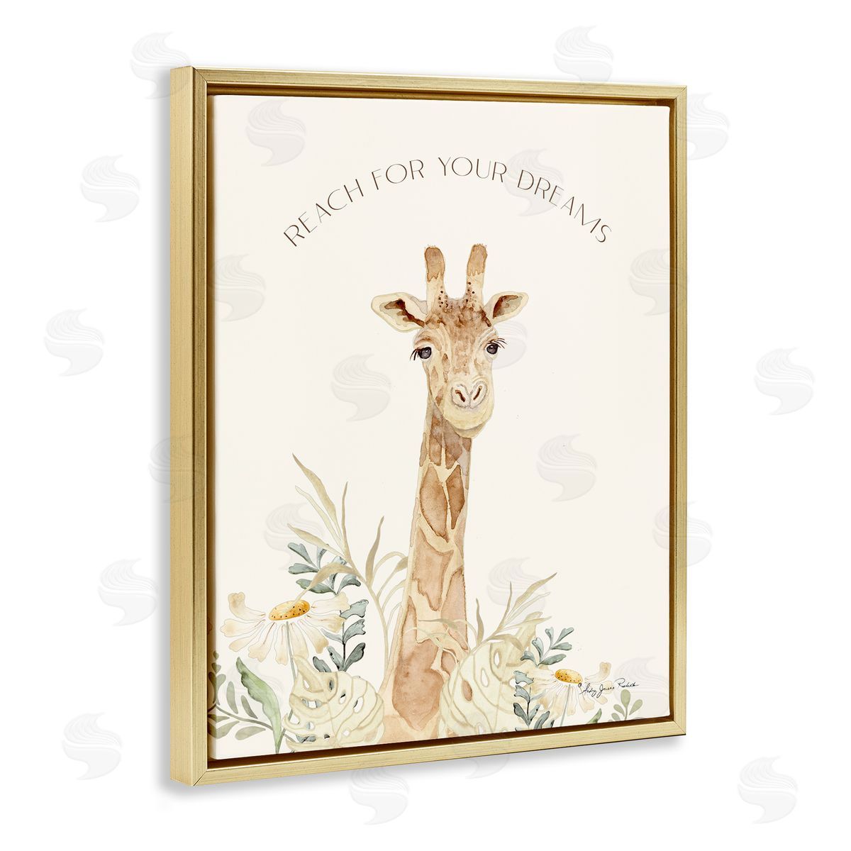 Reach For Your Dreams Gold Floating Frame Canvas Wall Art, Home Decor by Audrey Jeanne Roberts
