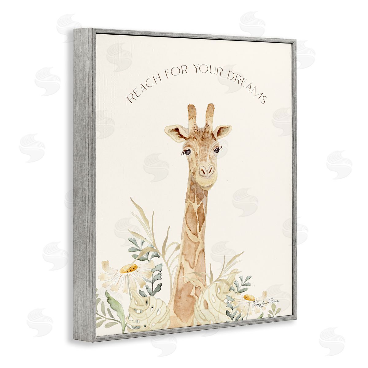 Reach For Your Dreams Grey Frame Print Wall Art, Home Decor by Audrey Jeanne Roberts