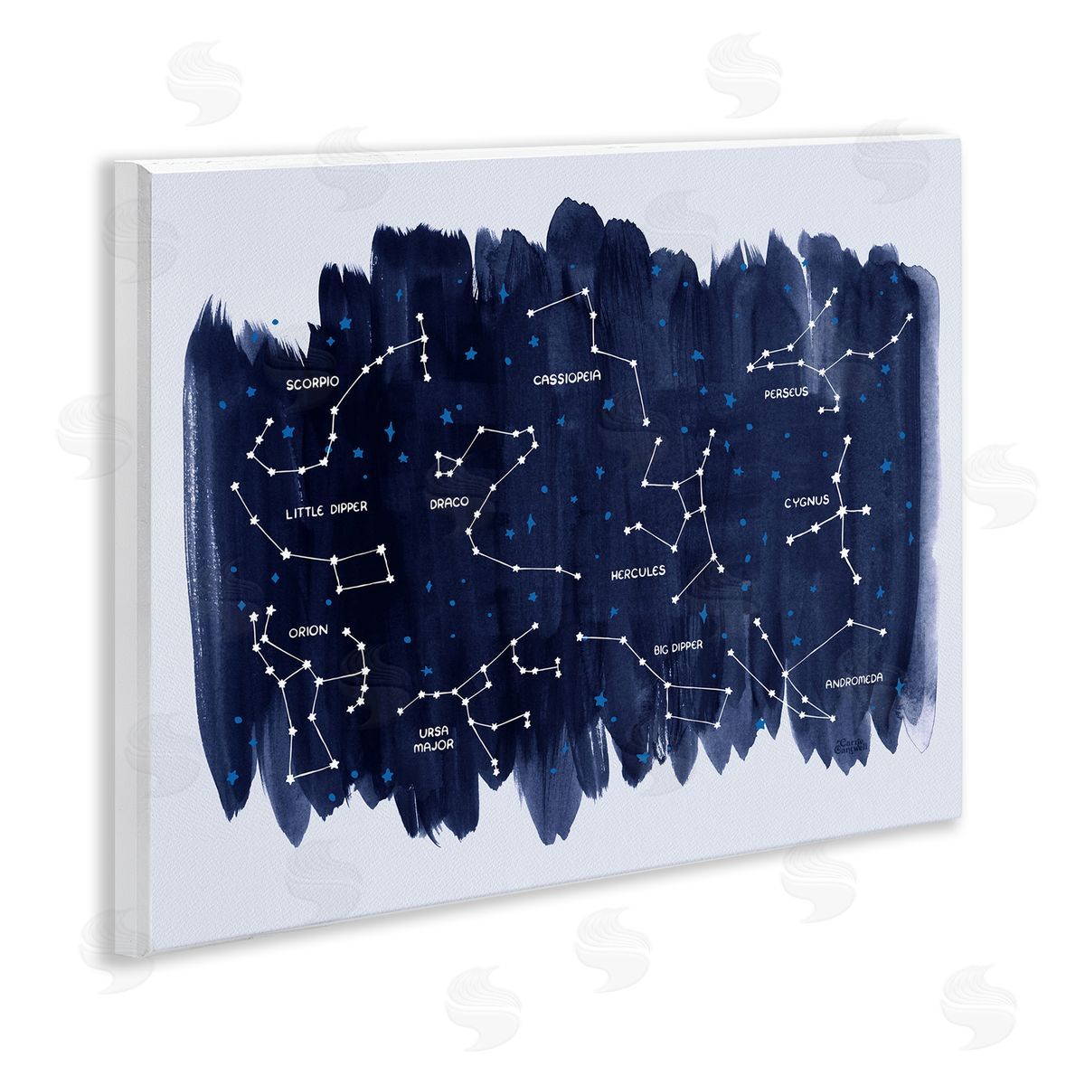 Constellations on Blue Wood Plaque Wall Art, Home Decor by Carrie Cantwell